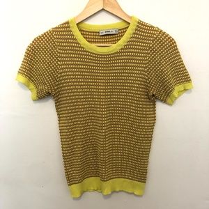 Zara Yellow Knit T-Shirt